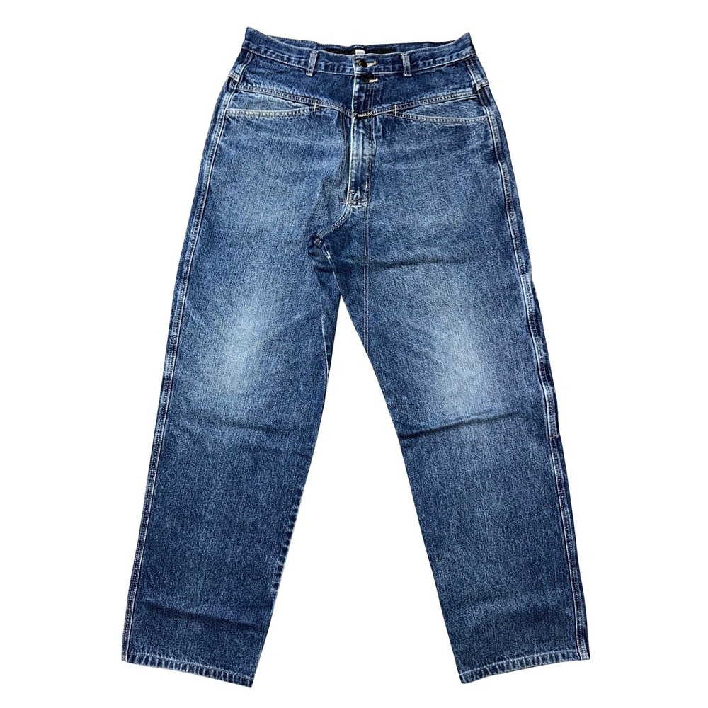 Marithe Francois Girbaud Mens Y2K Baggy Blue Stone Wash Jeans 34x35 Vintage